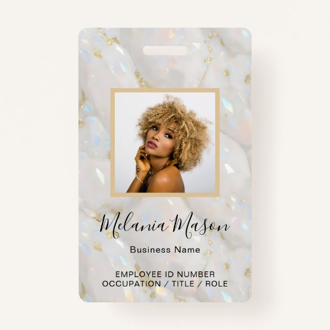 Benutzerdefinierter Foto Name Holographic Imitats  Ausweis (Vorderseite)