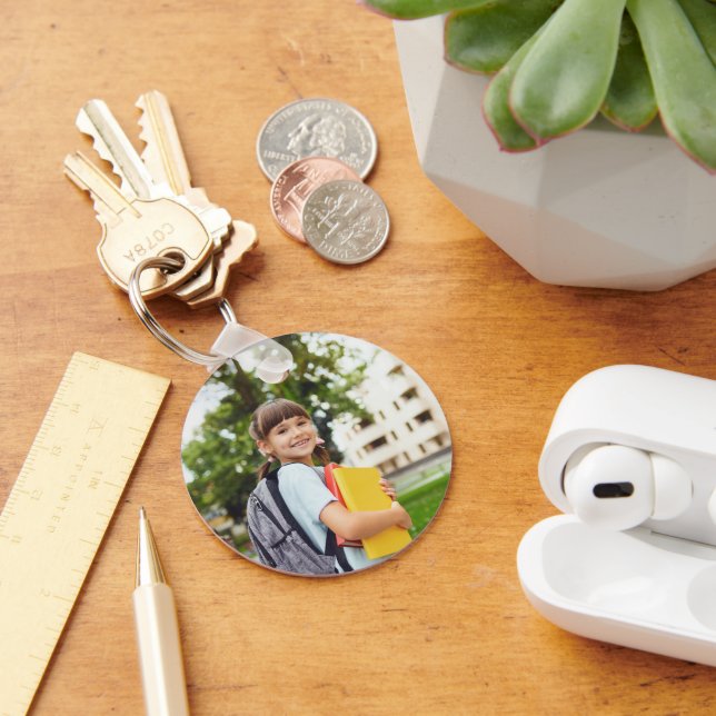 Benutzerdefinierter Foto Name Star Schlüsselanhäng Schlüsselanhänger (Schreibtisch)