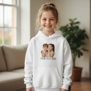 Benutzerdefinierter Foto- & Namens-Text für Kinder Hoodie