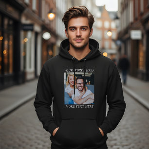 Benutzerdefinierter Foto- & Personalisierter Text Hoodie