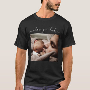 Benutzerdefinierter Foto Text I Liebe Sie Vater T T-Shirt
