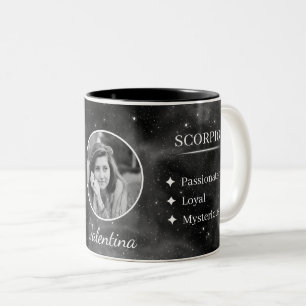 Benutzerdefinierter Foto- und Namens-Skorpion-Ster Zweifarbige Tasse