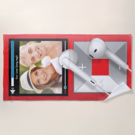 Benutzerdefinierter Foto- und Songname-MP3-Player Strandtuch