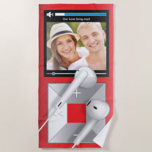 Benutzerdefinierter Foto- und Songname-MP3-Player Strandtuch