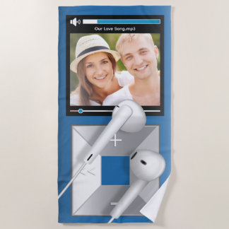 Benutzerdefinierter Foto- und Songname-MP3-Player Strandtuch