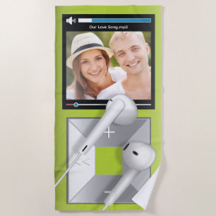 Benutzerdefinierter Foto- und Songname-MP3-Player Strandtuch