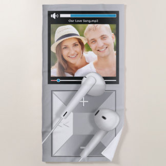 Benutzerdefinierter Foto- und Songname-MP3-Player Strandtuch