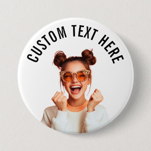 Benutzerdefinierter Foto- und Text-3-Zoll-Pin/ Button