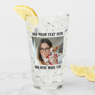 Benutzerdefinierter Foto- und Text- oder Namens-Gl Glas