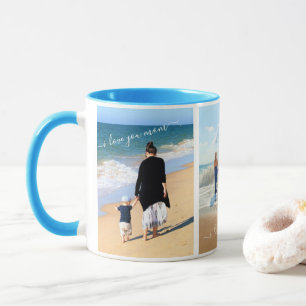 Benutzerdefinierter Fotocollage-Text - Ich Liebe M Tasse