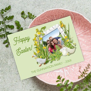 Benutzerdefinierter Fotorahmen glücklicher Ostergr Feiertagskarte