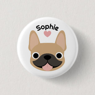 Benutzerdefinierter Französische Bulldogge Name Kn Button