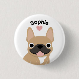 Benutzerdefinierter Französische Bulldogge Name Kn Button