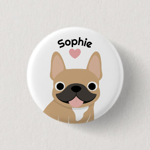 Benutzerdefinierter Französische Bulldogge Name Kn Button