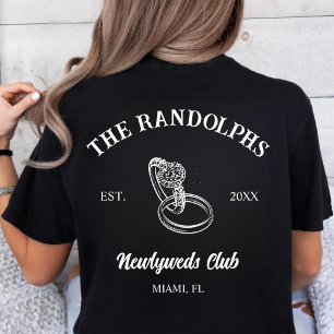 Benutzerdefinierter Frischvermählten-Club Gerade v T-Shirt