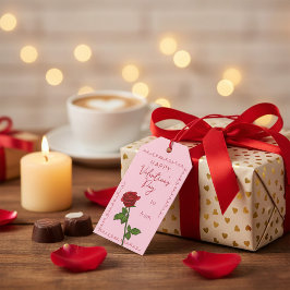 Benutzerdefinierter Frohen Valentinstag Rosen Gesc Geschenkanhänger
