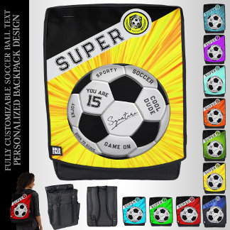 Benutzerdefinierter Fußball | Gelbes Sportgeschenk Rucksack