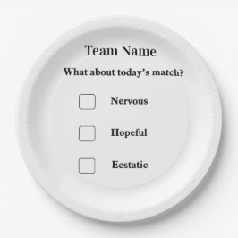 Benutzerdefinierter Fußball-Match-Tag-Papiertelle Pappteller