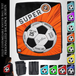 Benutzerdefinierter Fußball | Orange Sport Geschen Rucksack