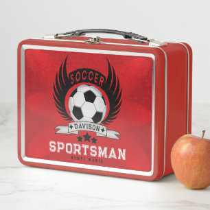 Benutzerdefinierter Fußball zurück zur Schule Metall Brotdose