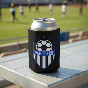 Benutzerdefinierter Fußballschild mit Teamname ode Dosenkühler