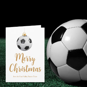 Benutzerdefinierter Fußballtrainer Frohe Weihnacht Feiertagskarte