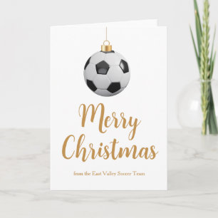 Benutzerdefinierter Fußballtrainer Frohe Weihnacht Feiertagskarte