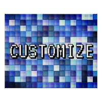 Benutzerdefinierter Gamertag Blaues 8-Bit-Pixel-Qu
