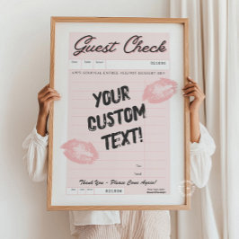 Benutzerdefinierter Gast-Karo Personalisiertes Zit Poster