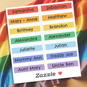 Benutzerdefinierter Gast Name des Rainbow-Pride-Fl Aufkleber