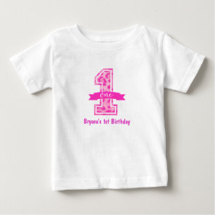 Benutzerdefinierter Geburtstag für EINEN 1. mit Pi Baby T-shirt