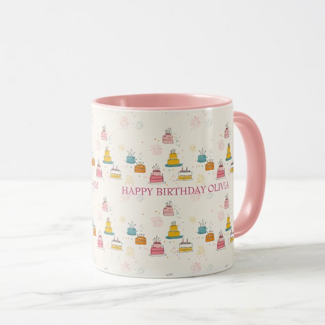 Benutzerdefinierter Geburtstagsbecher – Schwebende Tasse (VorderseiteRechts)