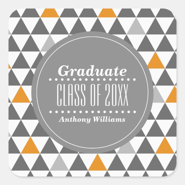 Benutzerdefinierter geometrischer Abschluss Quadratischer Aufkleber (Vorderseite)