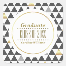 Benutzerdefinierter geometrischer Abschluss Quadratischer Aufkleber