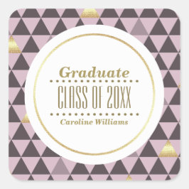 Benutzerdefinierter geometrischer Abschluss Quadratischer Aufkleber