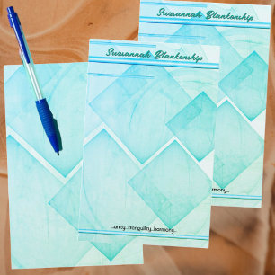 Benutzerdefinierter geometrischer Aquamariner Abst Briefpapier