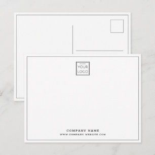 Benutzerdefinierter Geschäft-Logo Firmenname Graue Postkarte