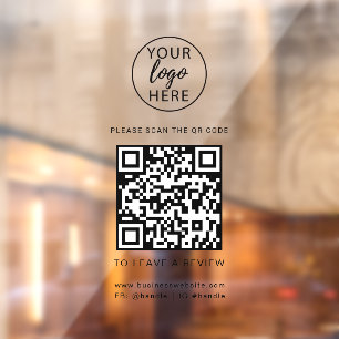 Benutzerdefinierter Geschäftslogo-QR-Code-Eingangs Fensteraufkleber