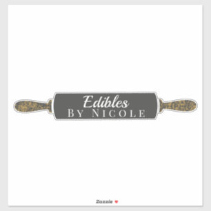 Benutzerdefinierter Geschäftsname Nudelholz Backwa Aufkleber