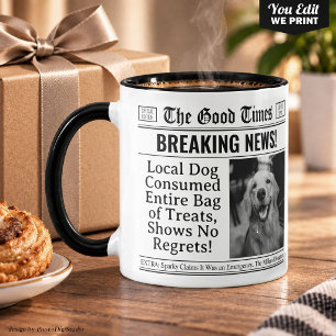 Benutzerdefinierter Geschenk-Hund-Vater-Zeitungsbe Tasse