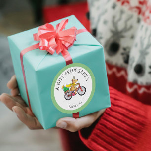 Benutzerdefinierter Geschenk-von-Santa-Aufkleber f Runder Aufkleber