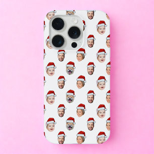 Benutzerdefinierter Gesicht Santa Hut Familie 4 Fo iPhone 15 Pro Hülle