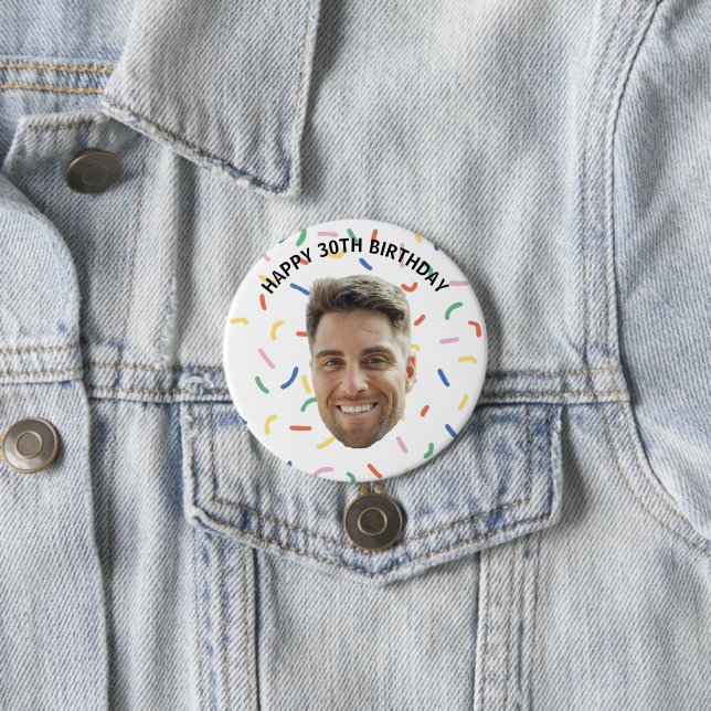 Benutzerdefinierter Gesichts-Geburtstagsbutton Button (Beispiel)