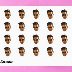 Benutzerdefinierter Gesichtsausschnitt Junggeselli Runder Aufkleber