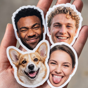 Benutzerdefinierter Gesichtsausschnitt Party Favor Aufkleber