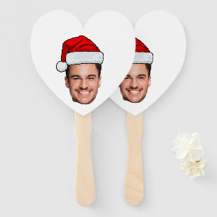 Benutzerdefinierter Gesichtsfoto Weihnachtsmann Hu Fächer