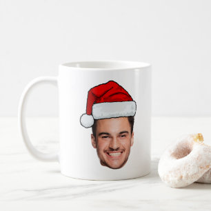 Benutzerdefinierter Gesichtsfoto Weihnachtsmann Hu Kaffeetasse