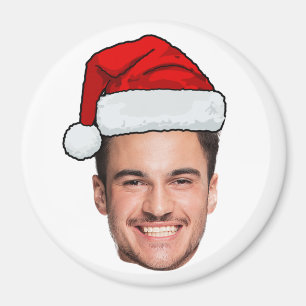 Benutzerdefinierter Gesichtsfoto Weihnachtsmann Hu Magnet