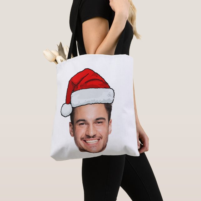 Benutzerdefinierter Gesichtsfoto-Weihnachtsmannhut (Von Nahem)