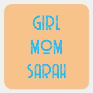 benutzerdefinierter GIRL MOM BABY SHOWER pfirsichf Quadratischer Aufkleber